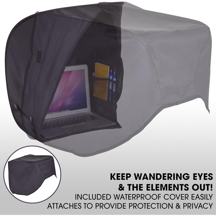 RitzGear Laptop Sun Shade, Portable Laptop Tent & Carry Case for 17” C ...