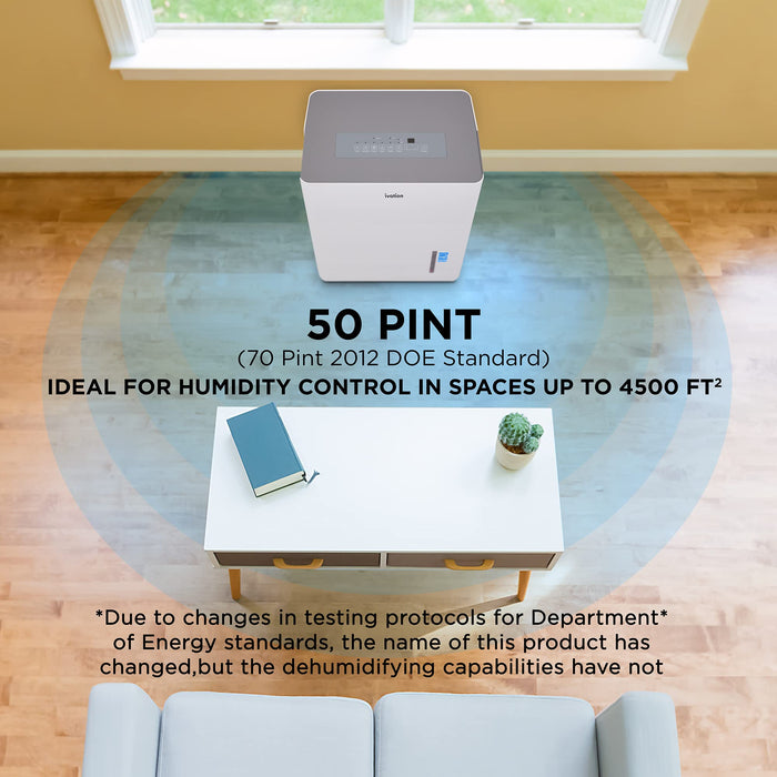 Ivation 4,500 Sq. Ft Energy Star Dehumidifier with Pump, Hose Connector, Humidity Control & More