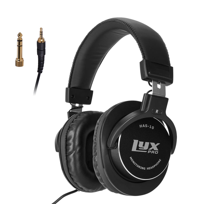LyxPro HAS-10 Closed Back Over Ear Professional Studio Headphones with Sound Isolation & Wired