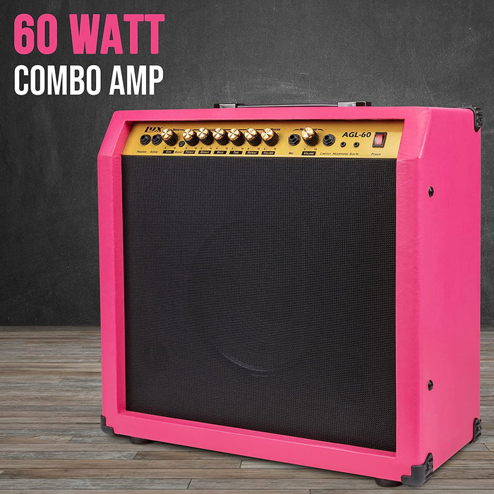 60 Watt Electric Guitar Amplifier | Combo Solid State Studio & Stage Amp with 10” 4-Ohm Speaker, Custom EQ Controls, Drive, Delay, ¼” Passive/Active/Microphone Inputs, Aux In & Headphone Jack