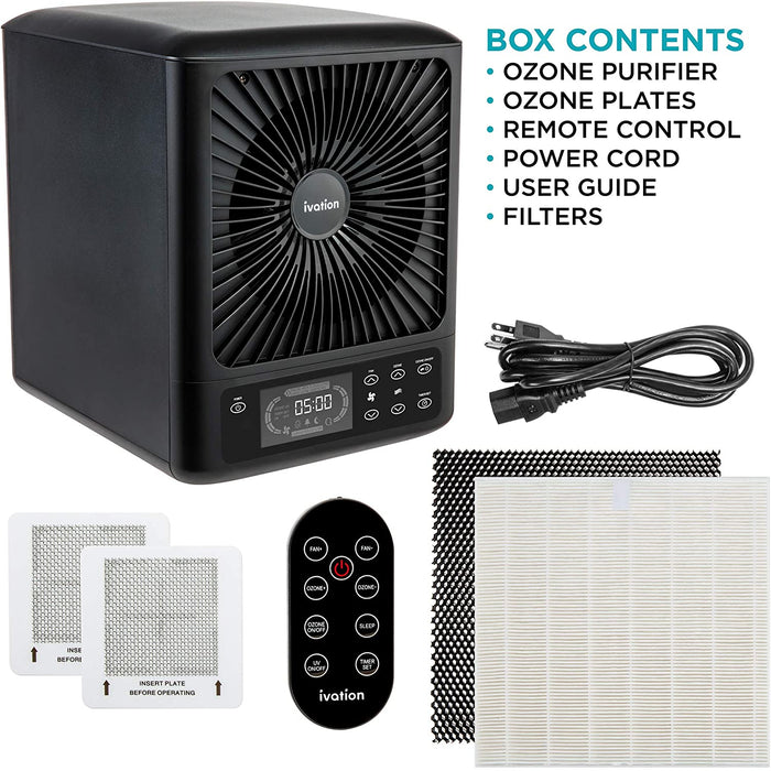 5-in-1 HEPA UV Air Purifier & Ozone Generator W/Digital Display Timer and Remote, Ionizer, UV Sterilizer & Deodorizer for Up to 3,000 Sq/Ft