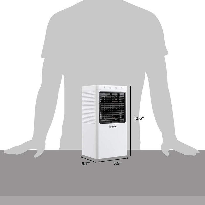 Mini Air Cooler, USB-Powered Portable Air Cooler w/Evaporative Swamp Cooler Fan Humidifier