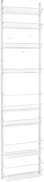 Adjustable Wall Mounted Hanging Spice Storage Rack, White