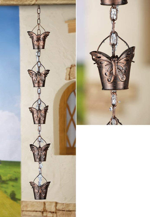 Decorative Rustic Iron Butterfly Rain Chain