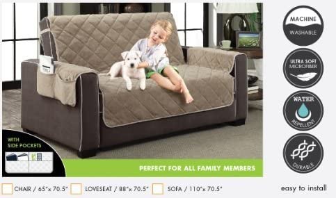 Home Dynamix Reversible Couch Cover | Spills, Stains, Rips & Wear Protector