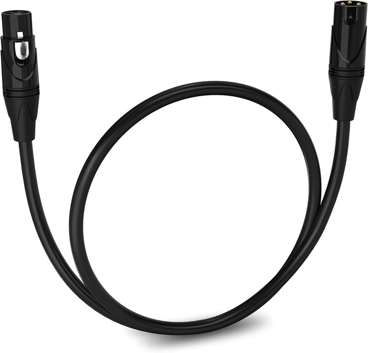 Microphone XLR Cable, Male to Female, 3 Pin Mic Cable for Pro Audio Interface, 1.5 feet