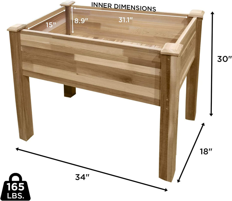 Raised Garden Bed, 34'' x 18'' x 30” Elevated Herb Planter for Growing Fresh Herbs & More