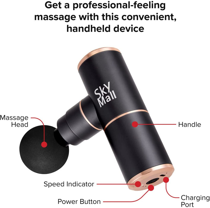 Mini Muscle Massage Gun | Compact Portable Percussive Therapy Muscle Massager with 4 Head Attachments, Adjustable Speed & Carry Case | Lightweight for Travel, Home, Office & Gym.