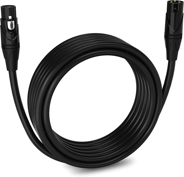 Microphone XLR Cable, Male to Female, 3 Pin Mic Cable for Pro Audio Interface, 20 feet