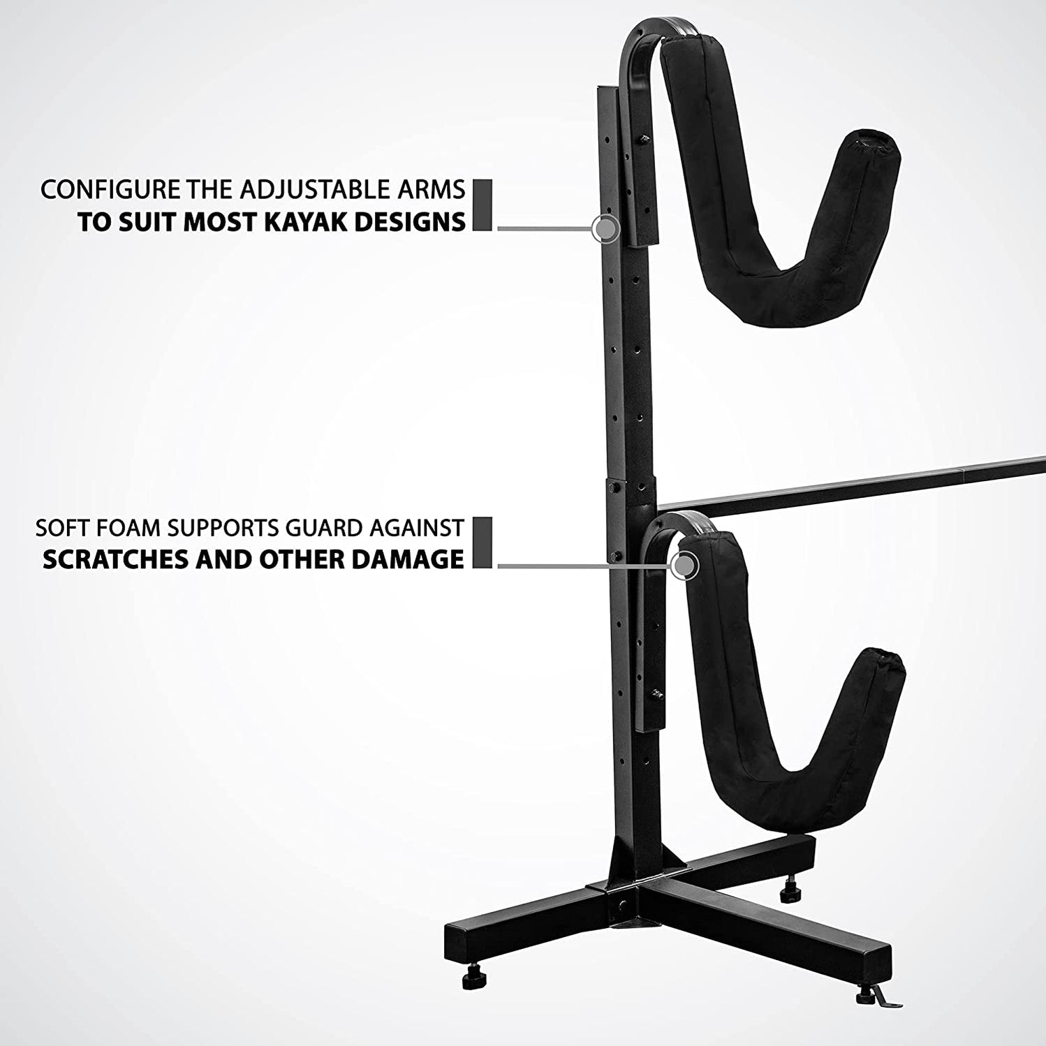 Kayak Storage Rack, Indoor & Outdoor Freestanding Storage for 2 Kayak ...