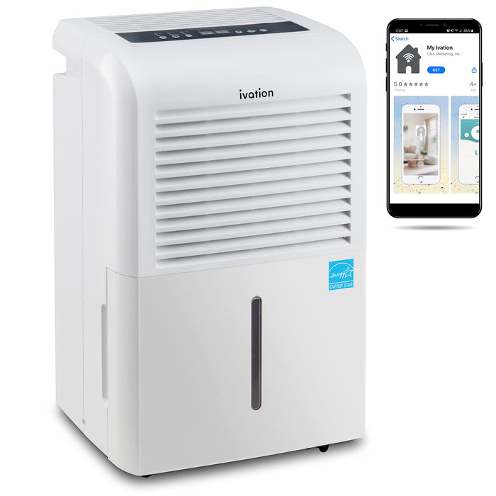 Smart Wi-Fi Energy Star Dehumidifier With Drain Hose, Pump & Connector for Rooms up to 4,500 Sq Ft