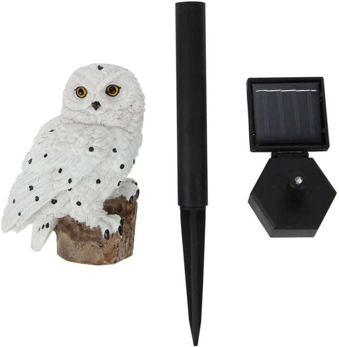 Weather Resistant Outdoor LED Solar Owl Light, Garden Stake | White