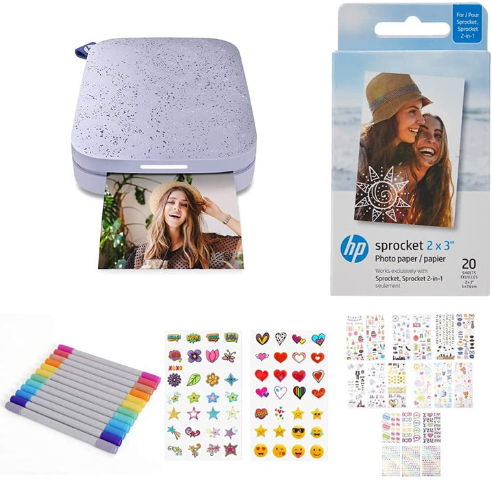 HP Sprocket 2 x 3 Premium Sticky-Backed Zink Photo Paper 20 Pack