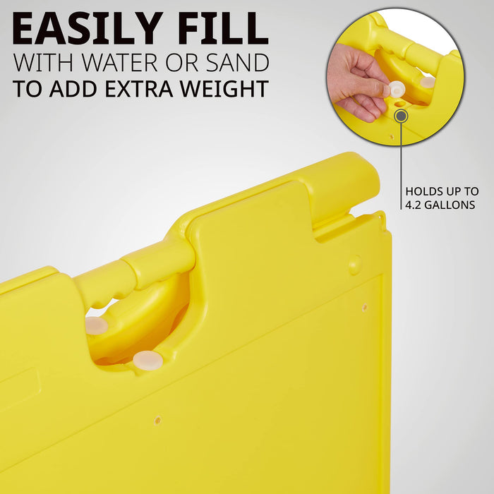 Yellow Waterproof A-Frame Signboard (24” x 36”), Small Outdoor Sandwich Board w/ Weather Resistant PVC
