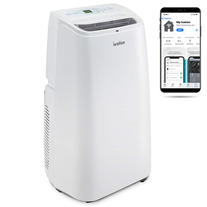 10,000 BTU Portable Air Conditioner, Wi-Fi Smart App AC Unit & Dehumidifier, Rooms up to 350 Sq Ft
