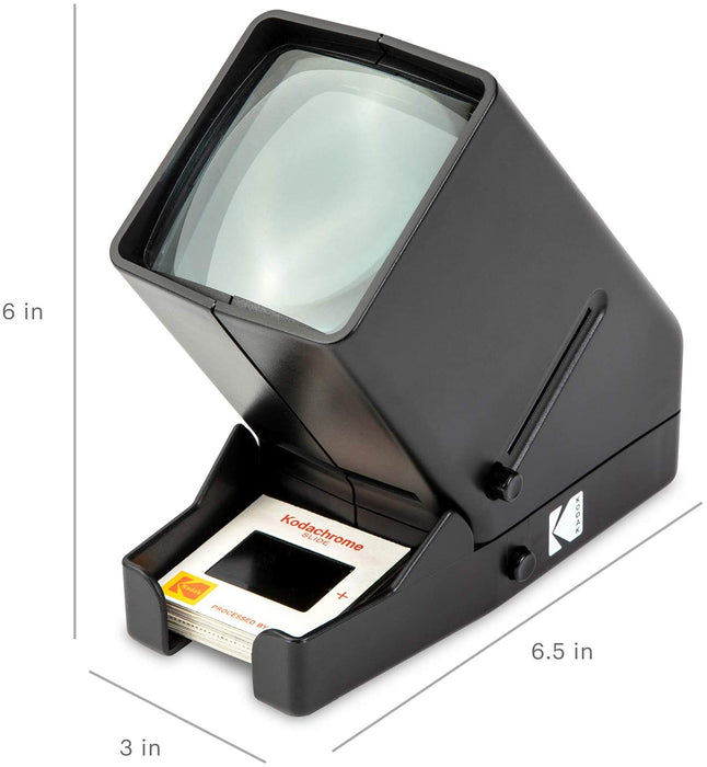 35mm Slide and Film Viewer - Battery Operation, 3X Magnification, with LED Lighted Viewing