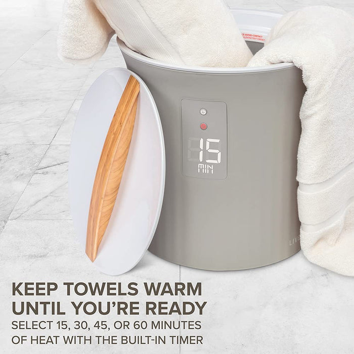 Towel Warmer, Small Bucket Style Heater w/LED Display Fits 40” x 70” Bath Sheet Towels