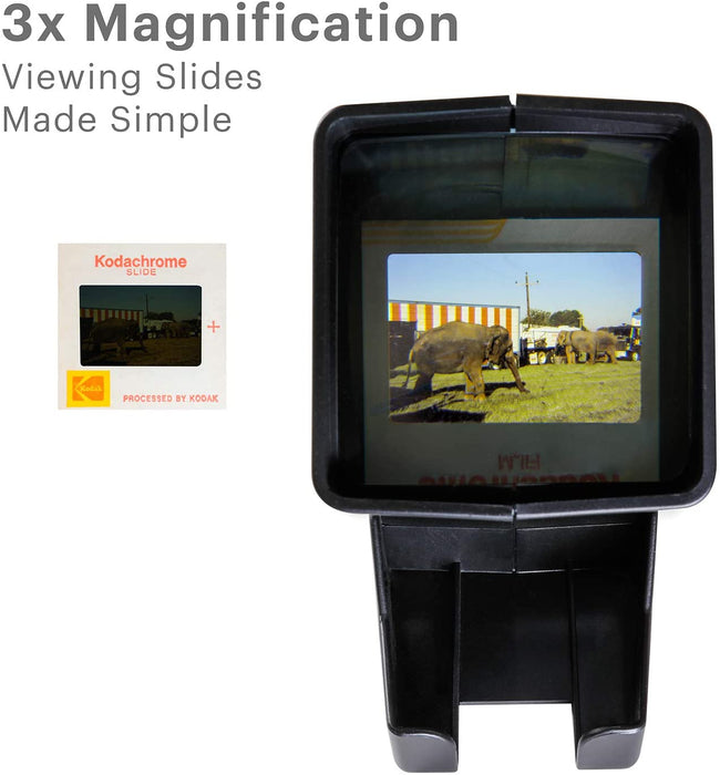 35mm Slide and Film Viewer - Battery Operation, 3X Magnification, with LED Lighted Viewing