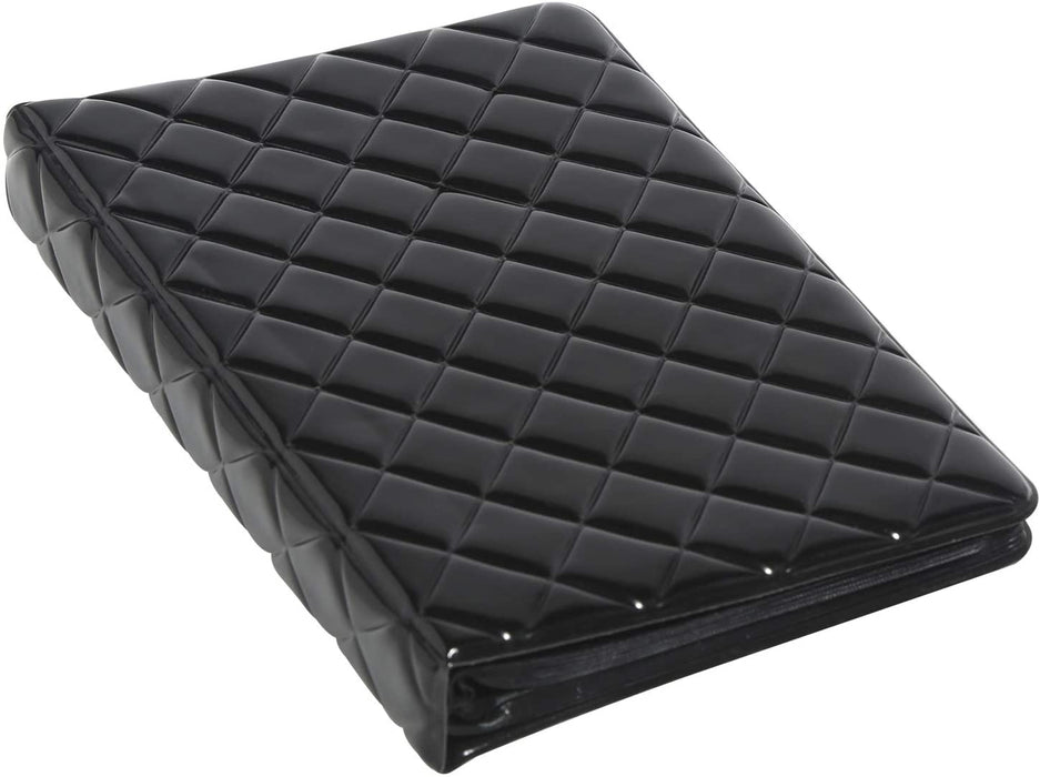64-Pocket Album Scrapbook w/Sleek Quilted Cover for 3x4 Photos, Black