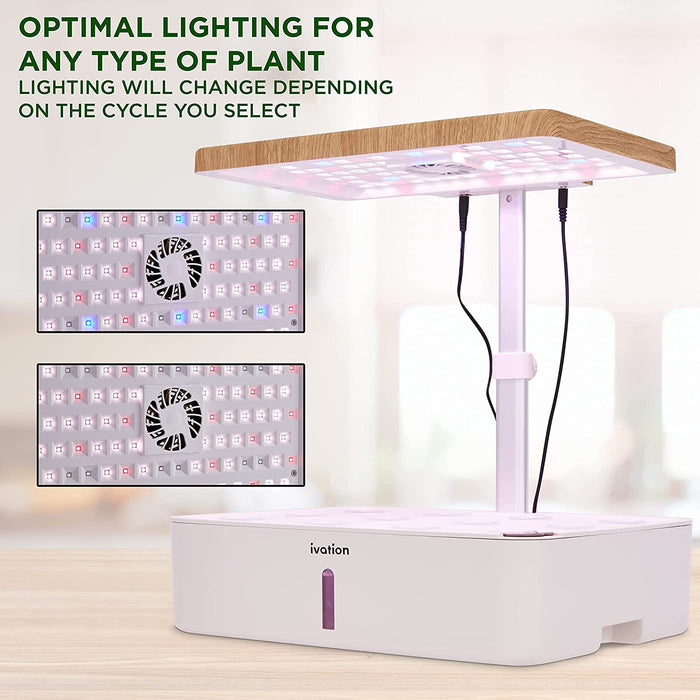 12-Pod Indoor Hydroponics Growing System Kit with LED Grow Light