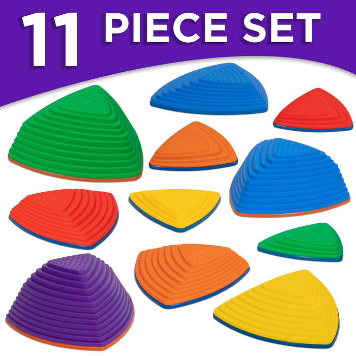 11 Piece Set A, Premium Balance Stepping Stones for Kids, Obstacle Course Stones with Non-Slip Bottom
