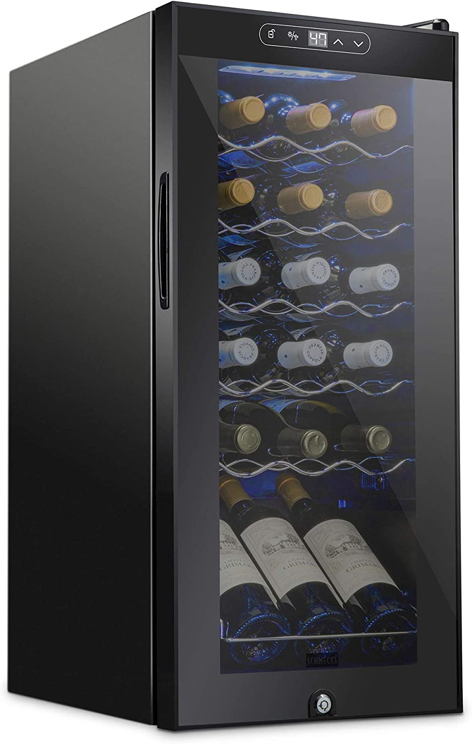 18 Bottle Wine Fridge, Freestanding Wine Refrigerator w/Lock — SkyMall