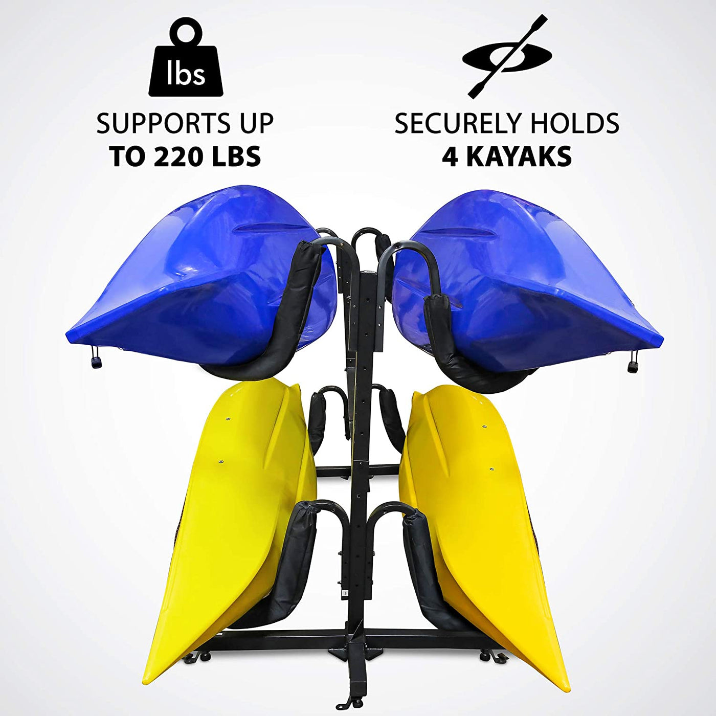 Kayak Storage Rack, Indoor & Outdoor Freestanding Storage for 2 Kayak ...