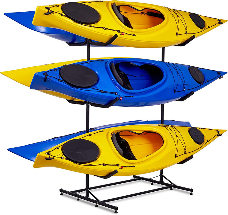 Kayak Storage Rack, Indoor & Outdoor Freestanding Storage for 6 Kayak