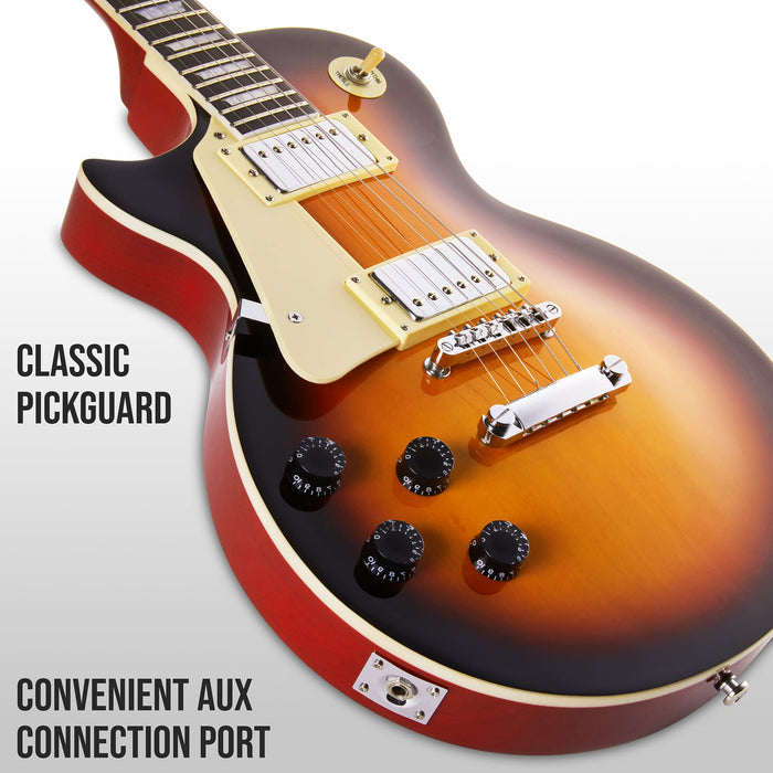 39” Left Handed SB Series Les Paul-Style Electric Guitar for Beginners - Sunburst