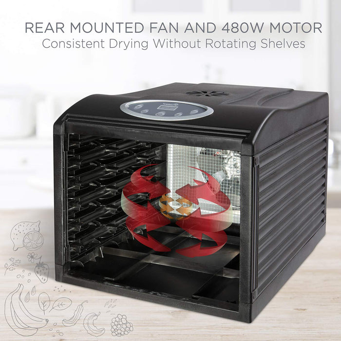 6 Tray Digital Food Dehydrator, Dehydrator Machine with Temperature Settings and Shutoff Timer