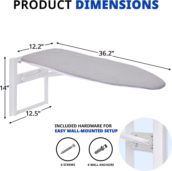 Ironing Board, Wall Mount Iron Board Holder and Ironing Board Cover