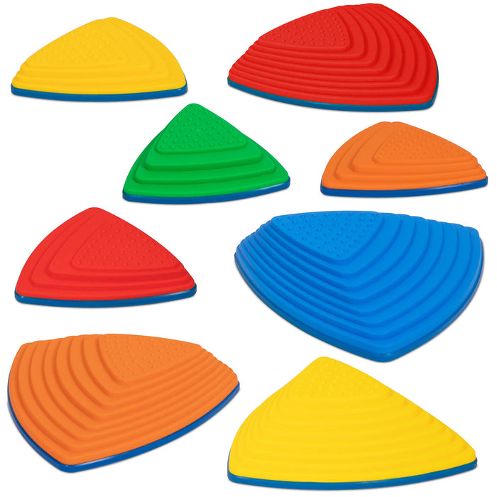 8 Piece Set A, Premium Balance Stepping Stones for Kids, Obstacle Course Stones with Non-Slip Bottom