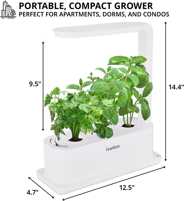 3-Pod Indoor Hydroponics Growing System Kit with LED Grow Light