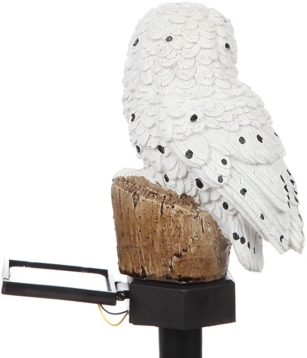 Weather Resistant Outdoor LED Solar Owl Light, Garden Stake | White