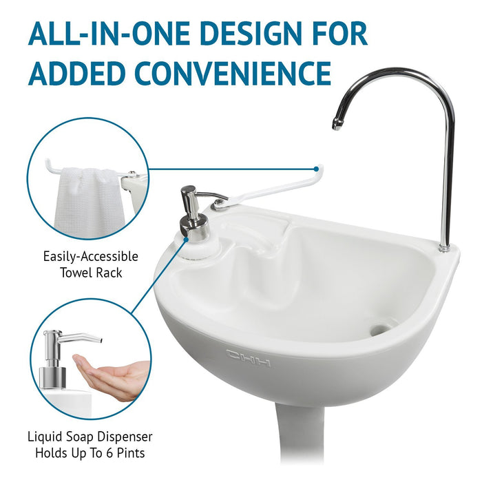 Portable Sink, Outdoor Sink & Hand Washing Station, 19L Water Tank, Wheels and Soap Dispenser