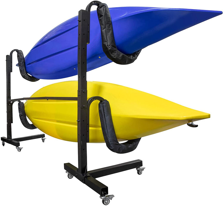 Kayak Storage Rack, Indoor & Outdoor Freestanding Storage for 2 Kayak