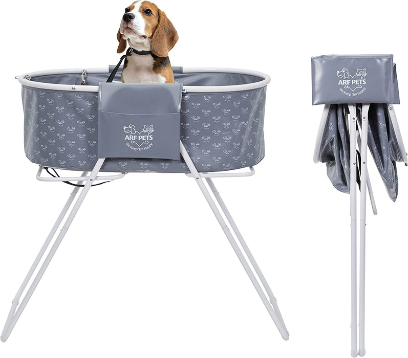 Foldable Dog bath, Portable Elevated Pet Wash Tub for Small to Medium Pets Up to 40Lbs
