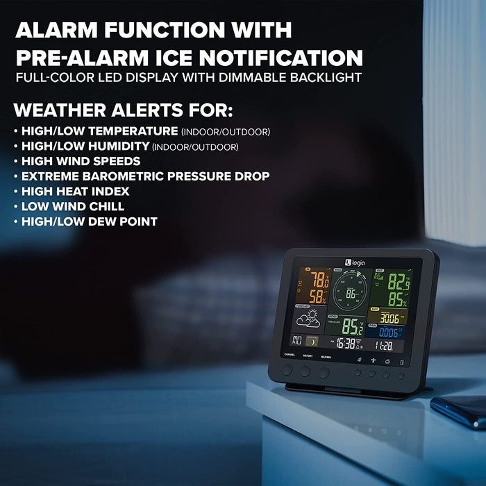 5-in-1 Wi-Fi Weather Station Indoor/Outdoor Remote Monitoring System