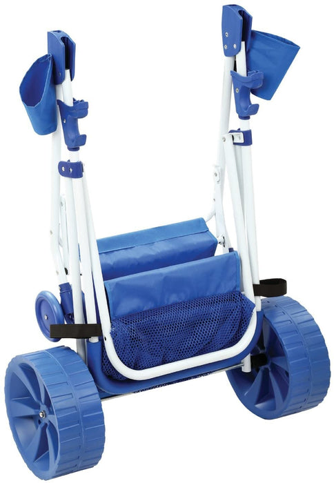 Folding Multi-Purpose Deluxe Beach Cart With Wide Terrain Wheels - Holds Your Beach Gear and more!