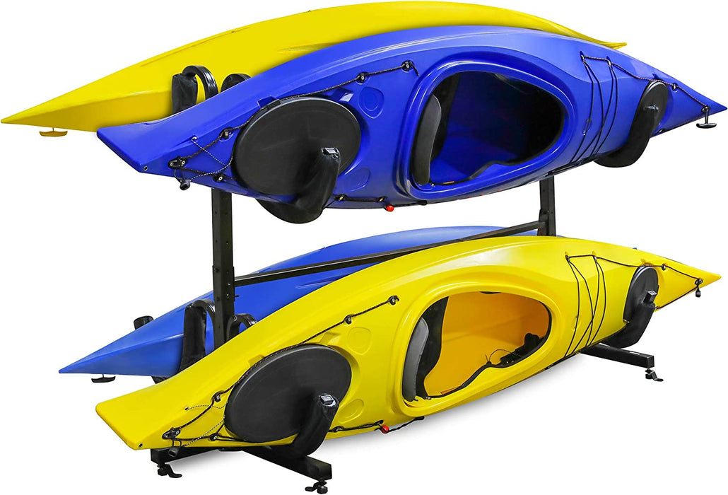 Kayak Storage Rack, Indoor & Outdoor Freestanding Storage for 4 Kayak