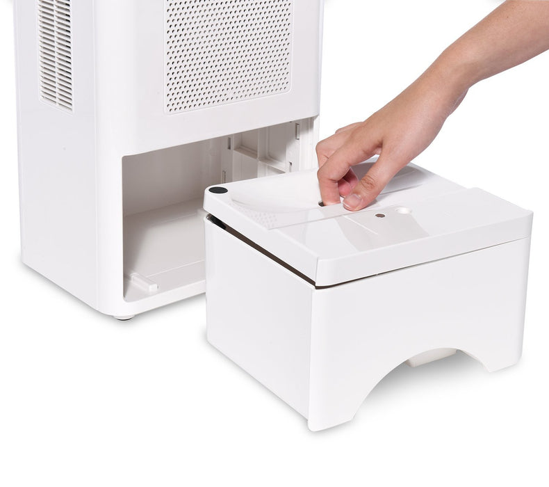 Small Dehumidifier with Drain Hose for Small Spaces, Quiet Operation & Removes 70oz of Water Per Day