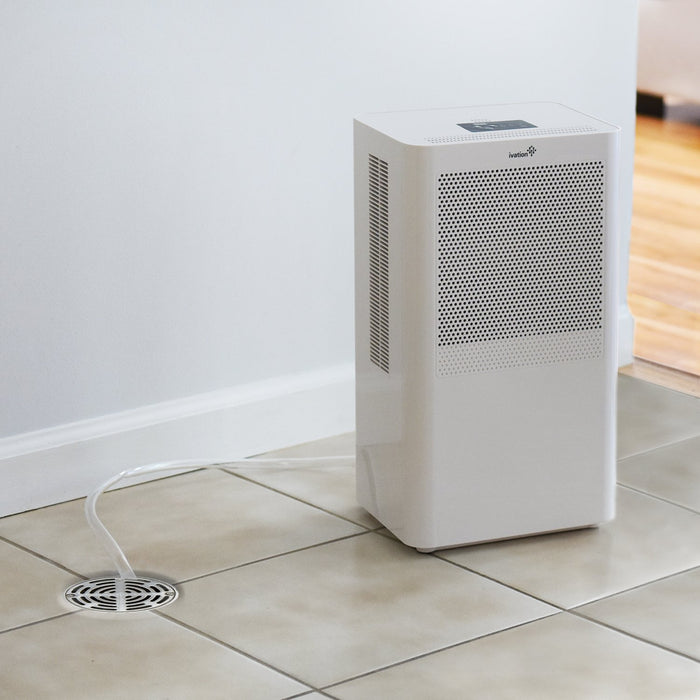 Small Dehumidifier with Drain Hose for Small Spaces, Quiet Operation & Removes 70oz of Water Per Day