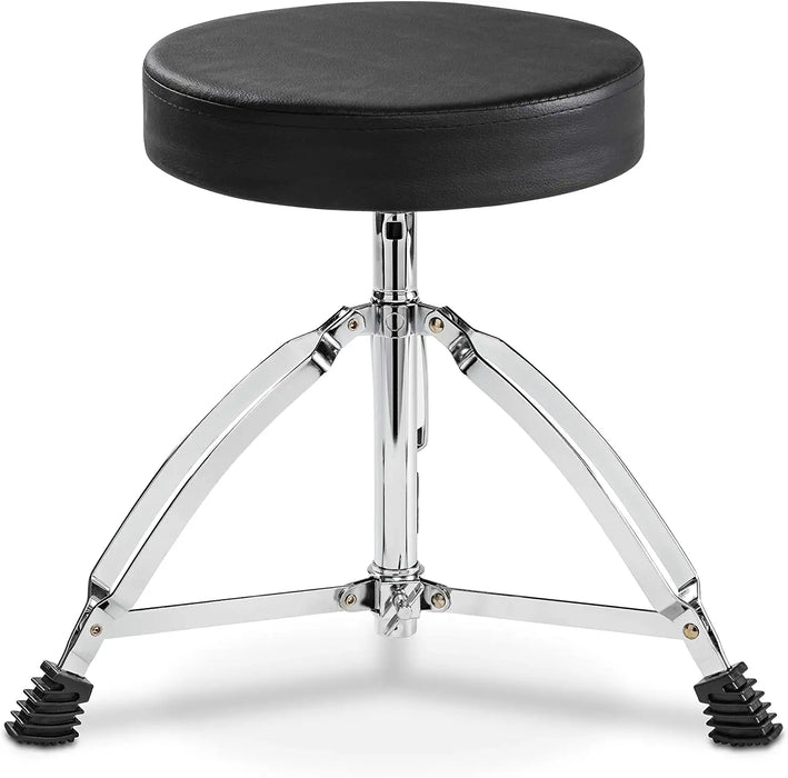 Portable Drum Throne, Padded Soft Drum Set Seat with Adjustable Height, Black