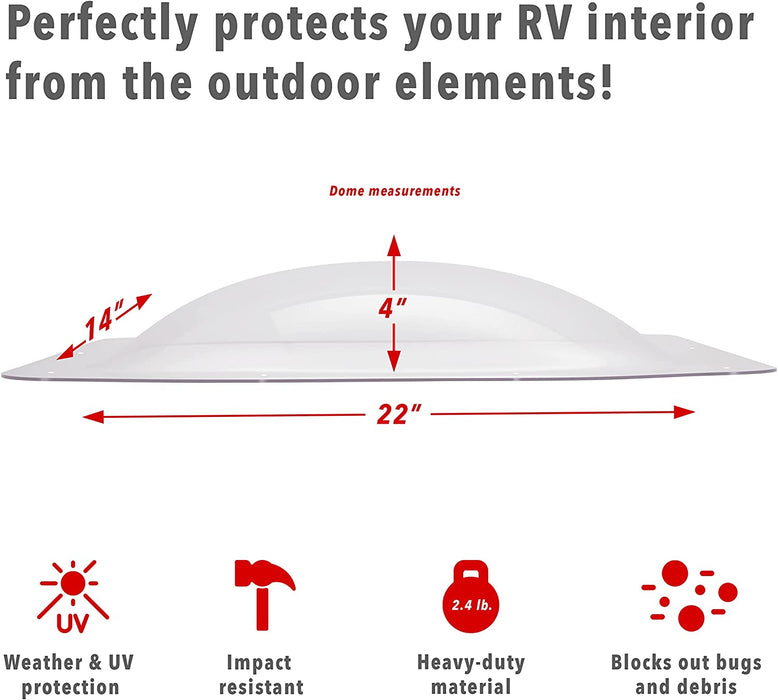 RV Skylight, Universal Skylight Window Replacement Cover - White