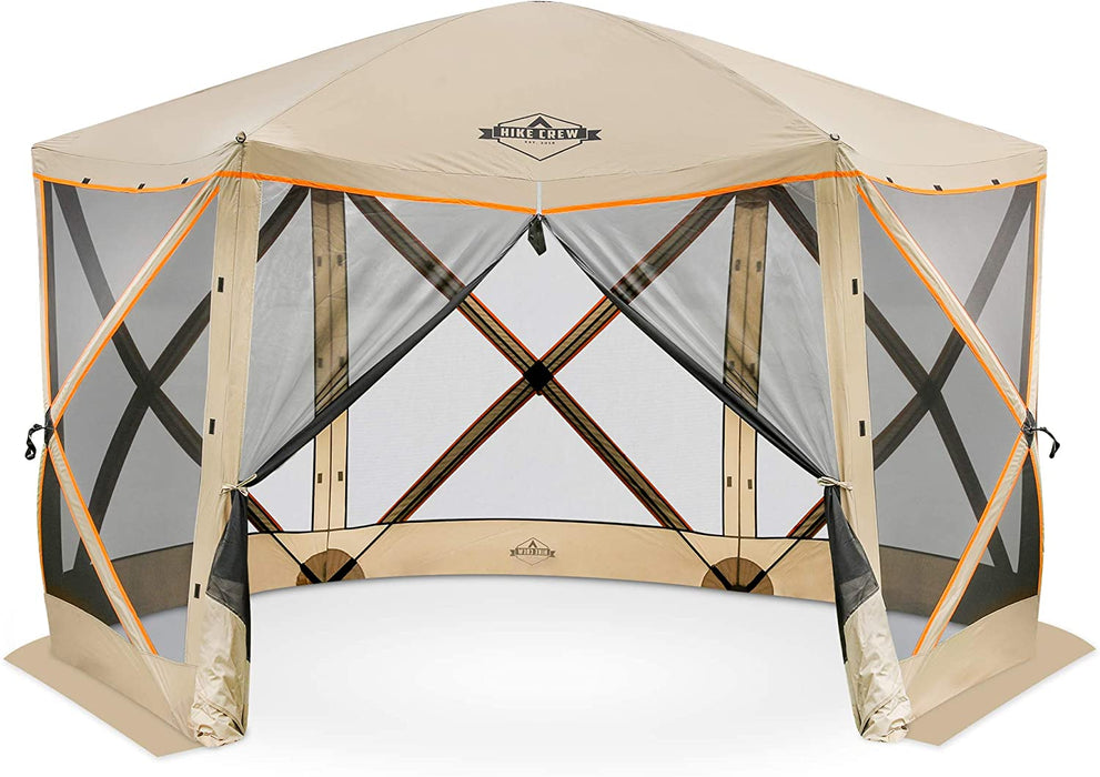 Portable Pop-up Screen Gazebo, Setup 6-Sided Hub Tent, Outdoor Gazebo