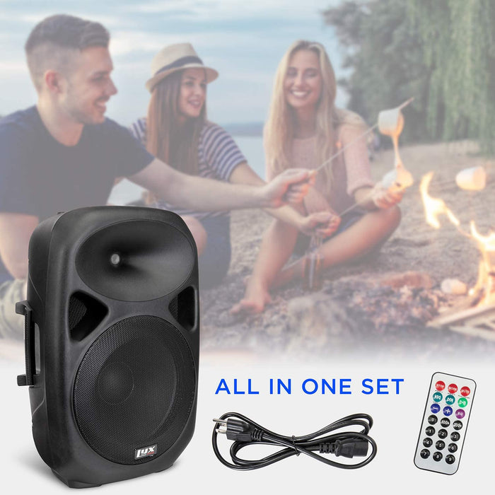 15'' PA Active Speaker System Compact and Portable with Equalizer, Bluetooth, MP3, USB & More