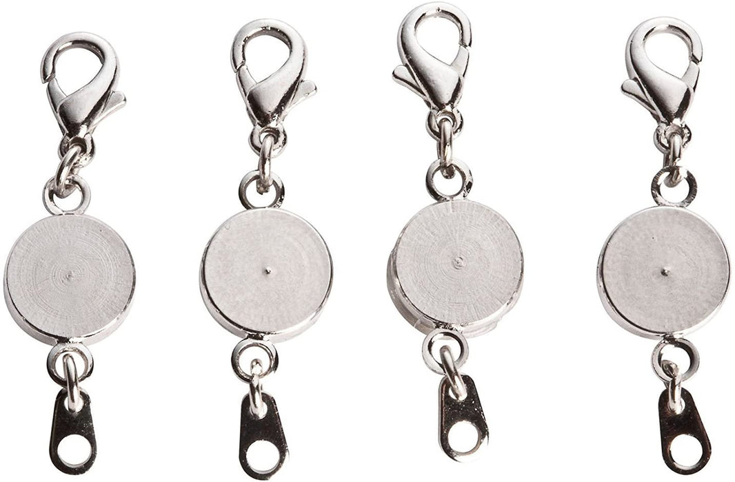 Locking Magnetic Jewelry Clasps - Set Of 4  Silvertone