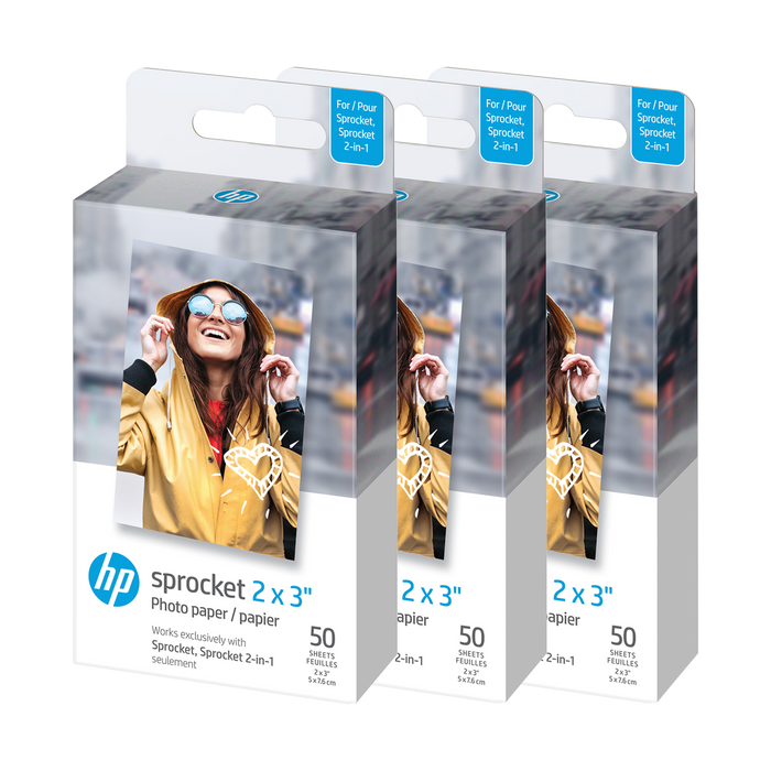HP 2x3"  Zink instant Photo Paper (150 Pack) Compatible with HP Sprocket Photo Printers.