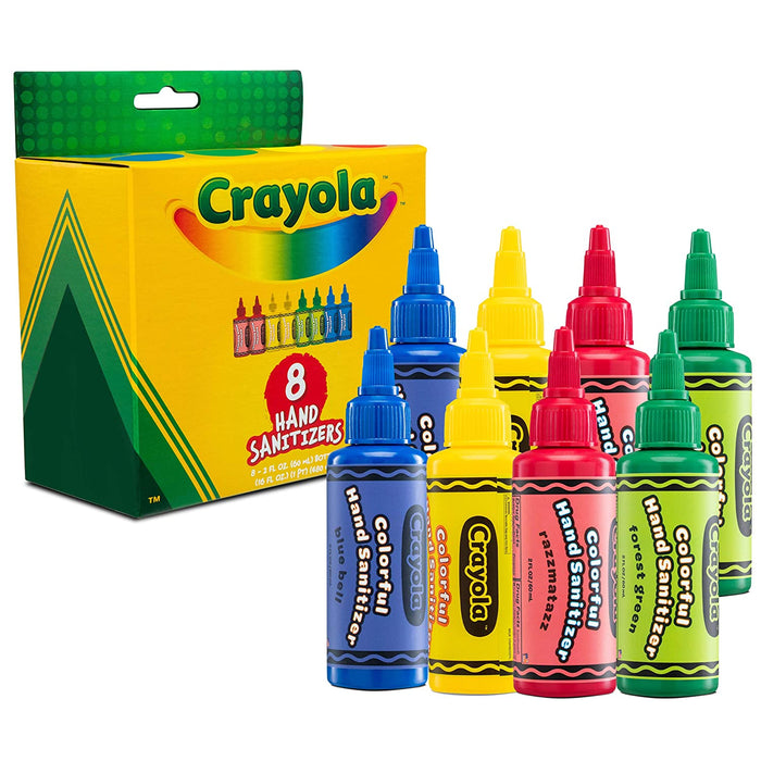 Crayola Hand Sanitizer for Kids, Pack of 4 Antibacterial Gel Bottles for Back to School Supplies, 2 fl oz/ea
