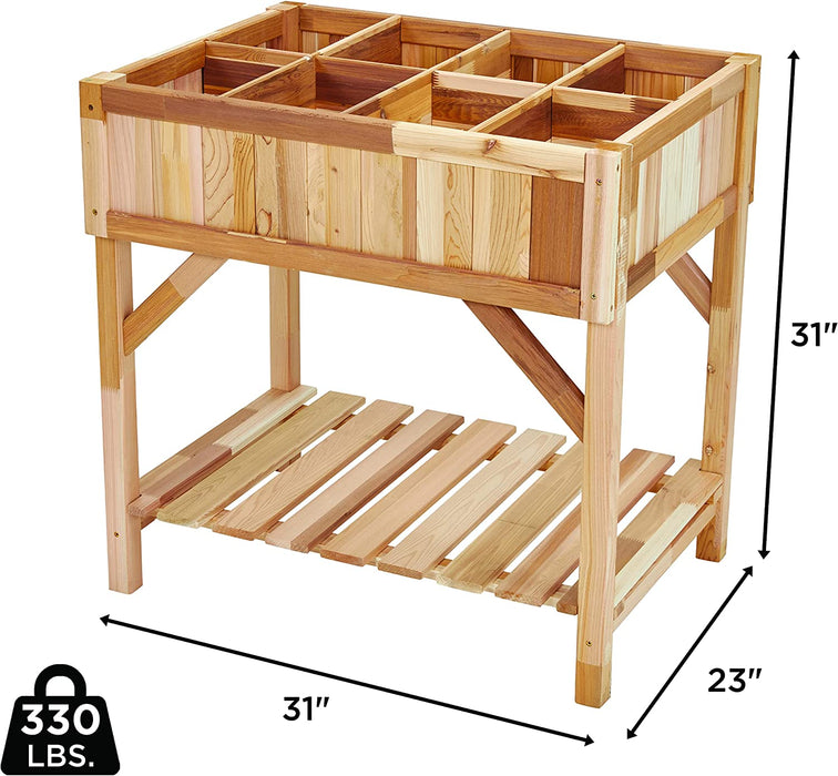 Raised Garden Bed, Elevated Wood & Herb Planter for Growing Fresh Flower & More